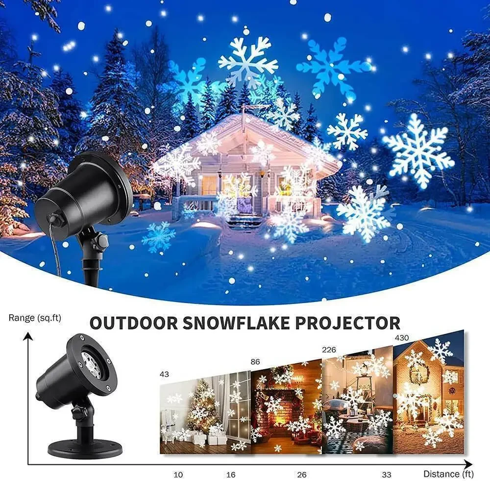 48 Pattern Christmas Projector Laser Light Snow LED Lamp Landscape Garden XMAS