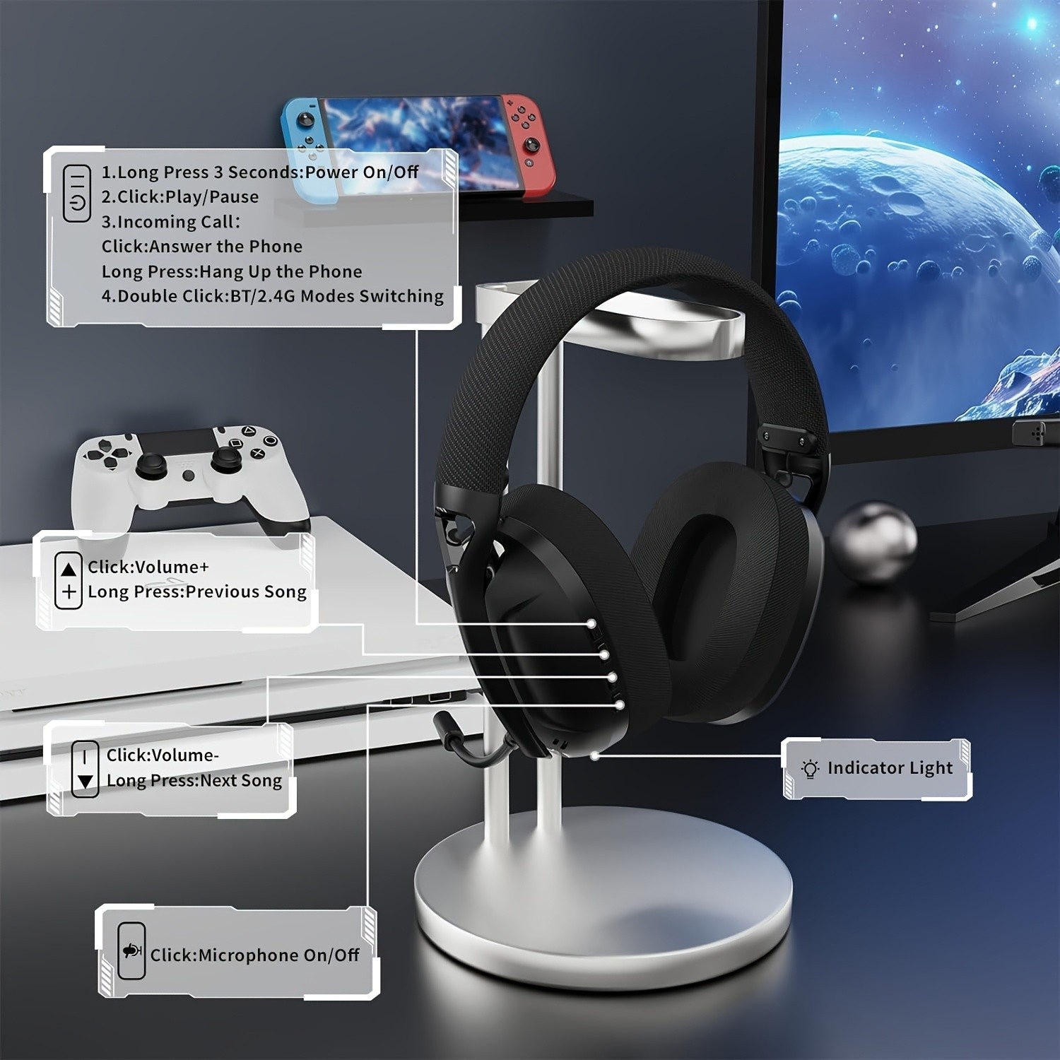 ATTACK SHARK Wireless Gaming Headset