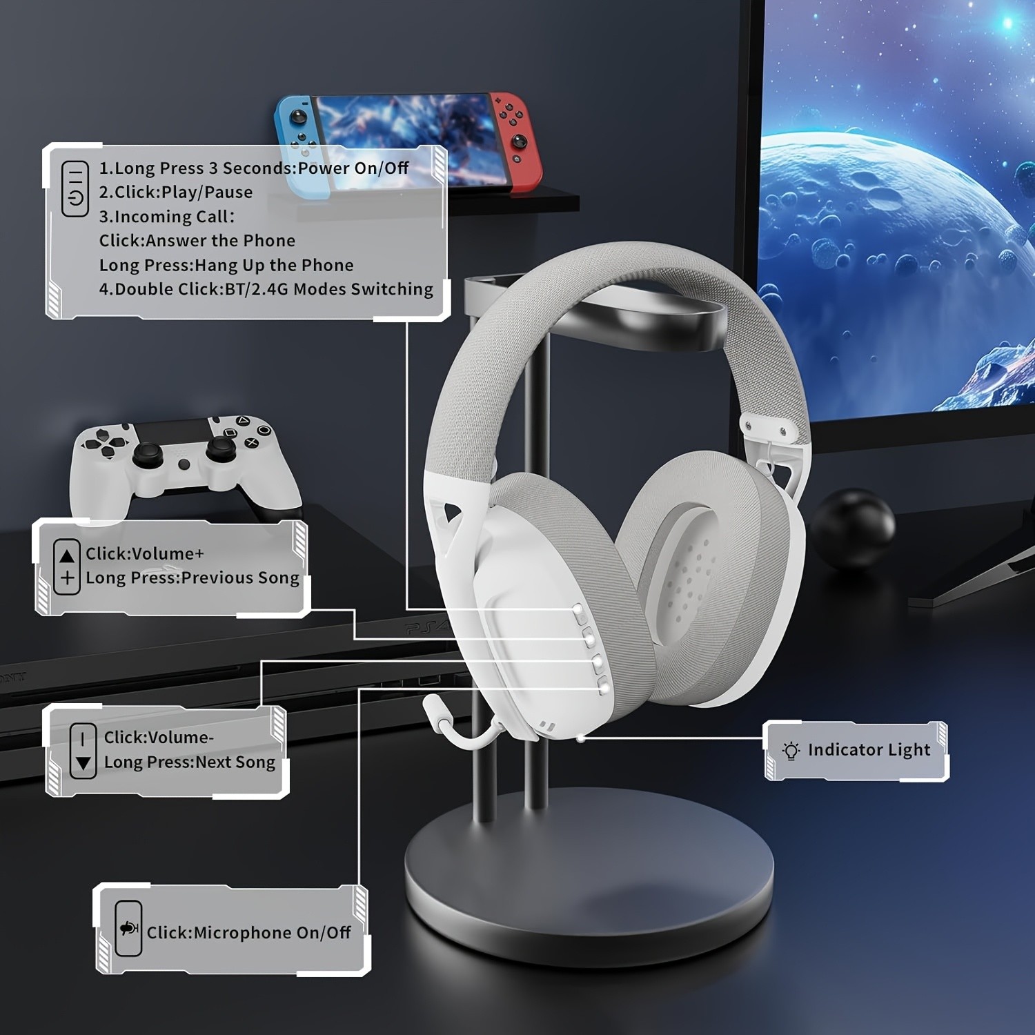 ATTACK SHARK Wireless Gaming Headset