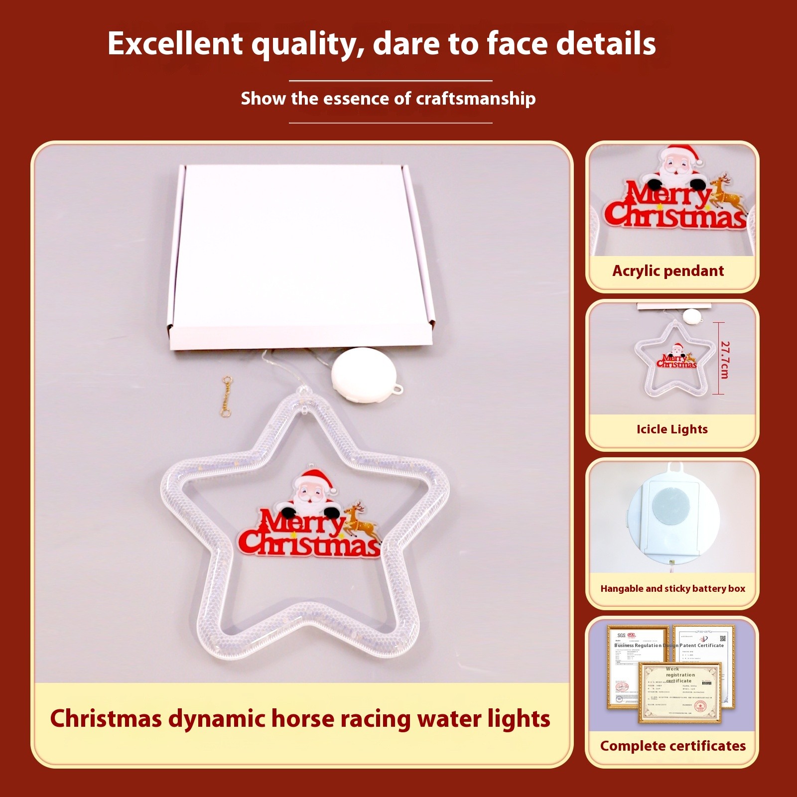 Christmas Pendant Decoration with LED Lights