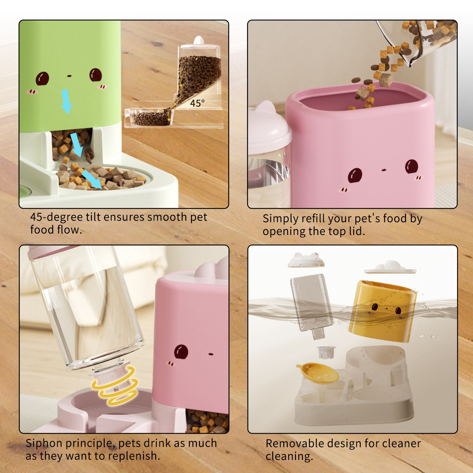 Cartoon Cloud Cat Ear Feeding and Watering Bowl