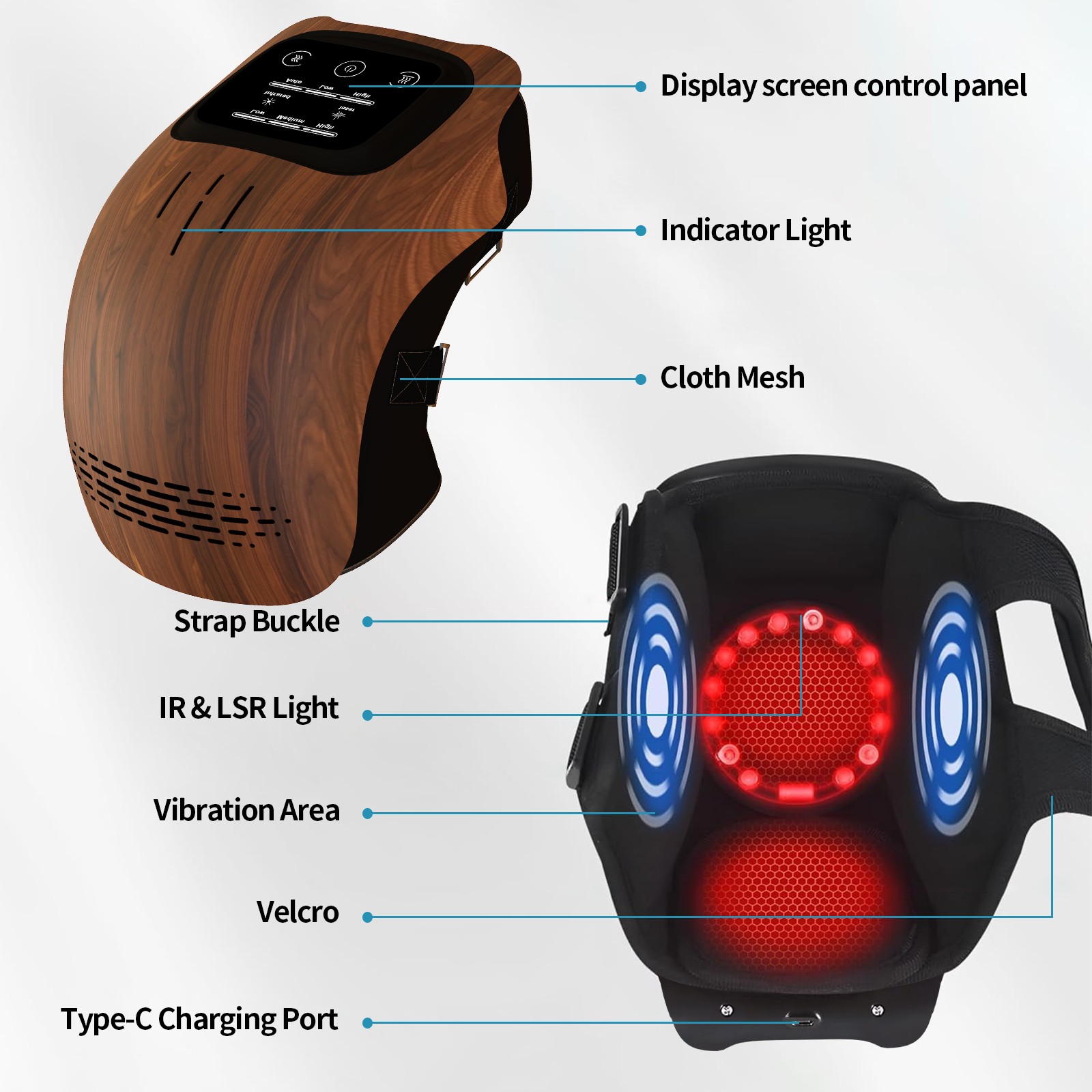 Intelligent Knee Massager Rechargeable, Heating, and Pain Relief for Home Use