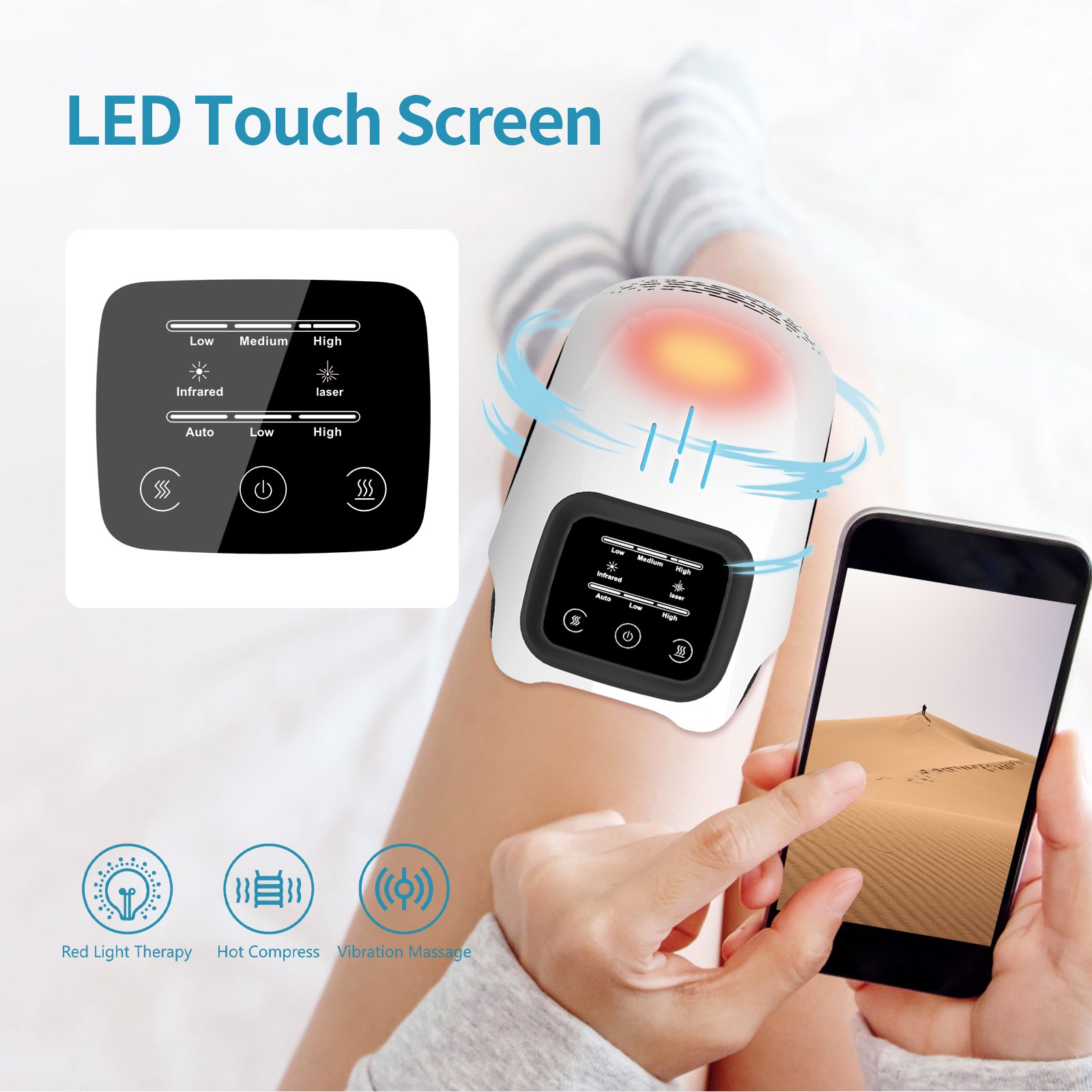 Intelligent Knee Massager Rechargeable, Heating, and Pain Relief for Home Use