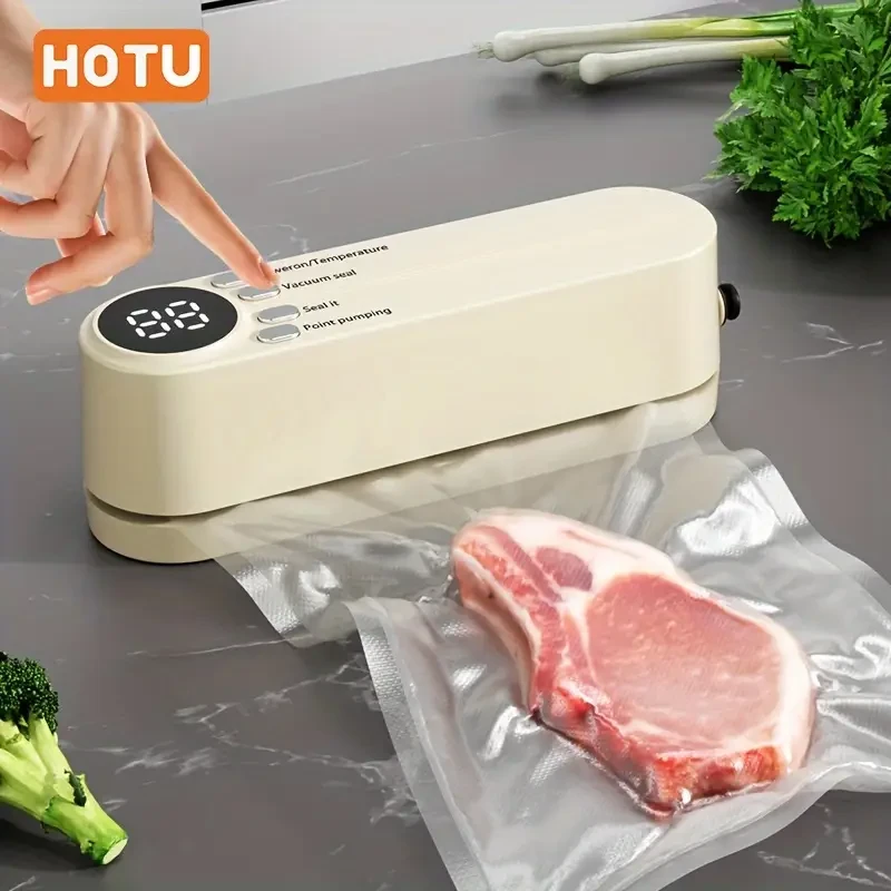 HOTU Portable Food Sealer 1200mAh Rechargeable Multi-Function Vacuum Sealing System