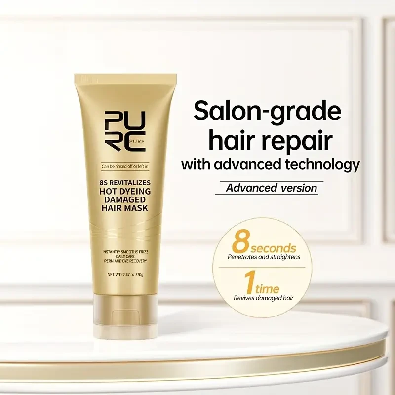 PURC 8 Seconds Hair Mask Professional Keratin Cream for Smoothing, Softening & Frizz Control