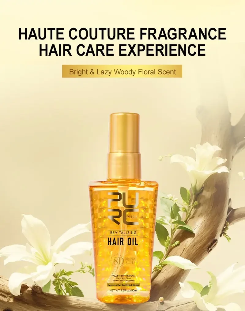 PURC Summer Amino Acid Hair Care Oil  Smoothing, Non-Greasy Marula & Argan Oil Formula