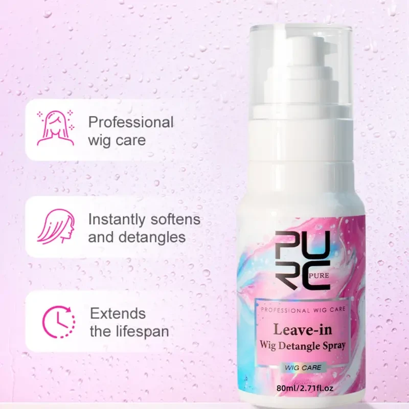 PURC Wig Care Spray Leave-In Softener for Dry, Tangled & Synthetic Wigs