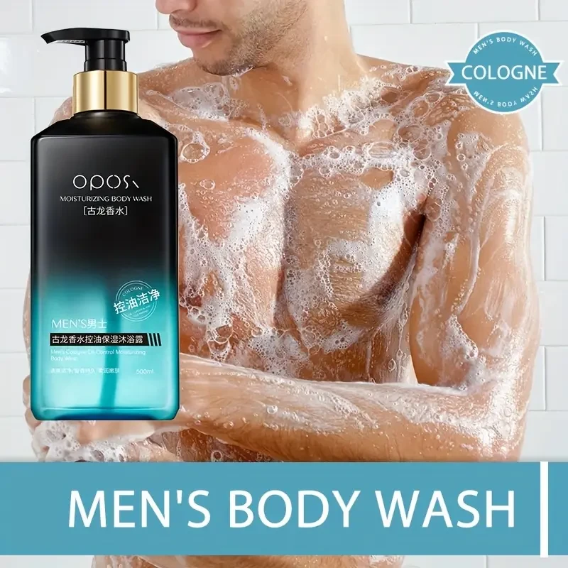OPOSI Mens Cologne Shower Gel Deep Cleansing 2-in-1 Shampoo & Body Wash
