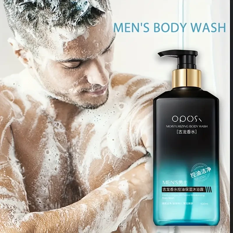 OPOSI Mens Cologne Shower Gel Deep Cleansing 2-in-1 Shampoo & Body Wash