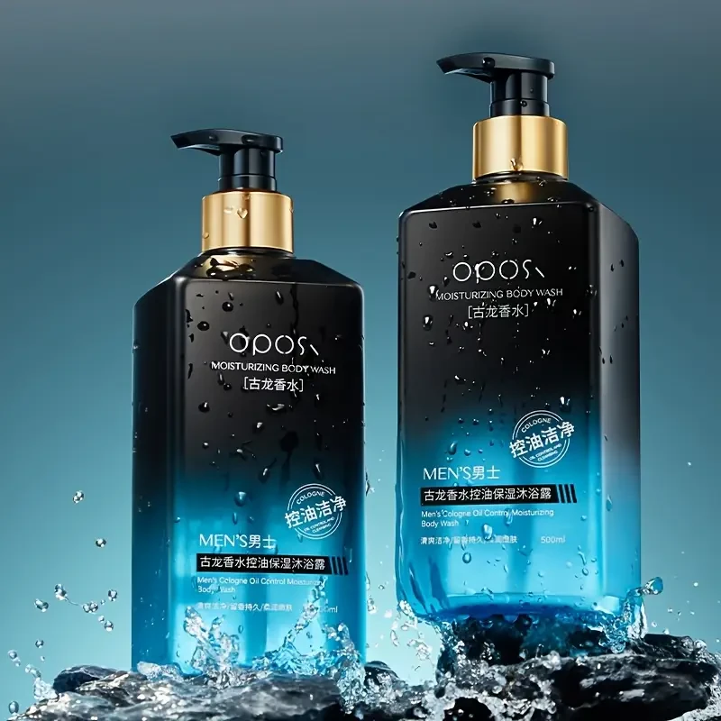 OPOSI Mens Cologne Shower Gel Deep Cleansing 2-in-1 Shampoo & Body Wash