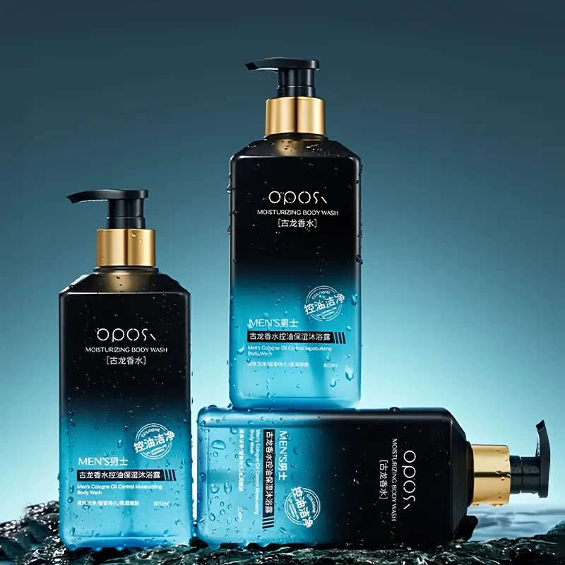 OPOSI Mens Cologne Shower Gel Deep Cleansing 2-in-1 Shampoo & Body Wash