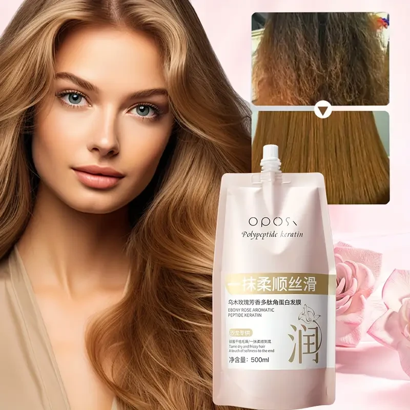 OPOSI Ebony Rose Aromatic Peptide Keratin Hair Mask Professional Softening, Smoothing & Hydrating Treatment (500ml)