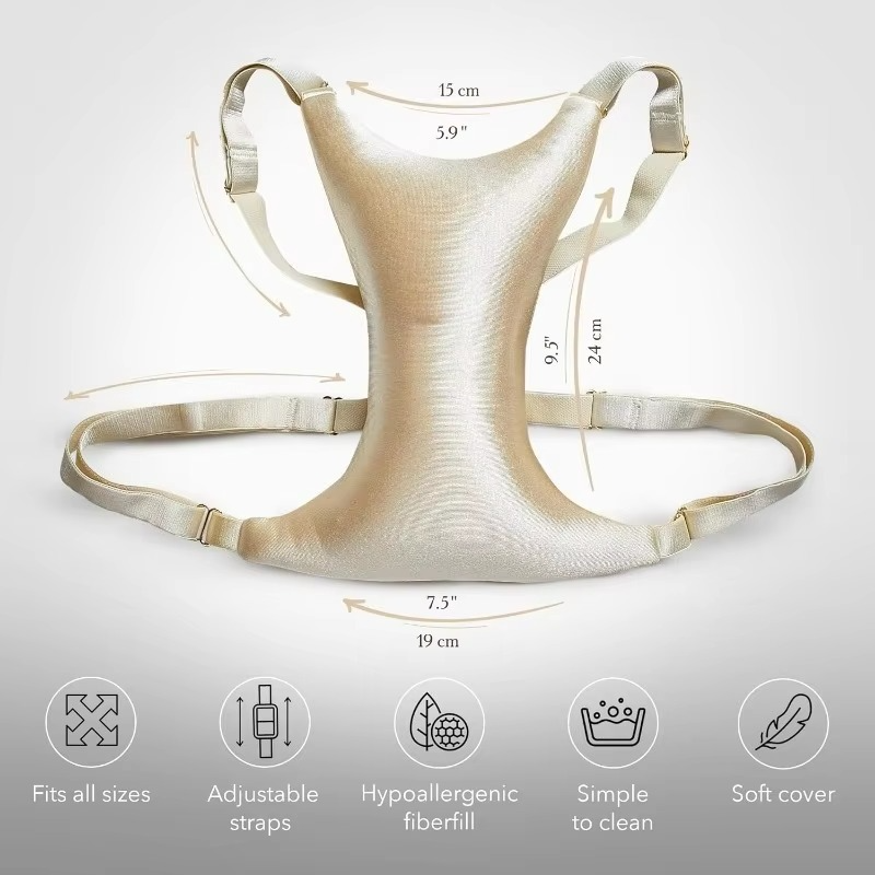 SilkRest Breast Support Pillow  Anti-Wrinkle Chest Pillow for Side Sleeping