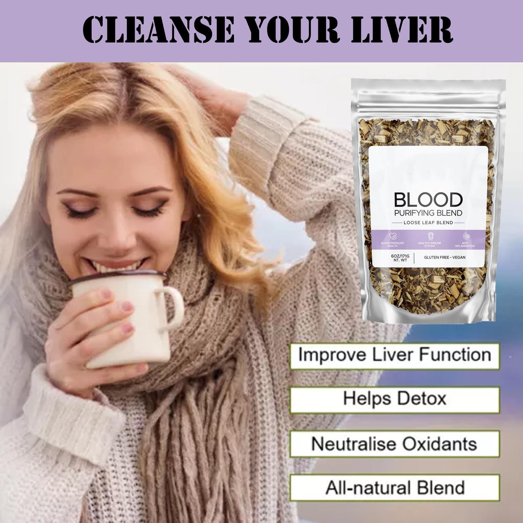 Blood Purifying Blend  Natural Antioxidant and Liver Health Support