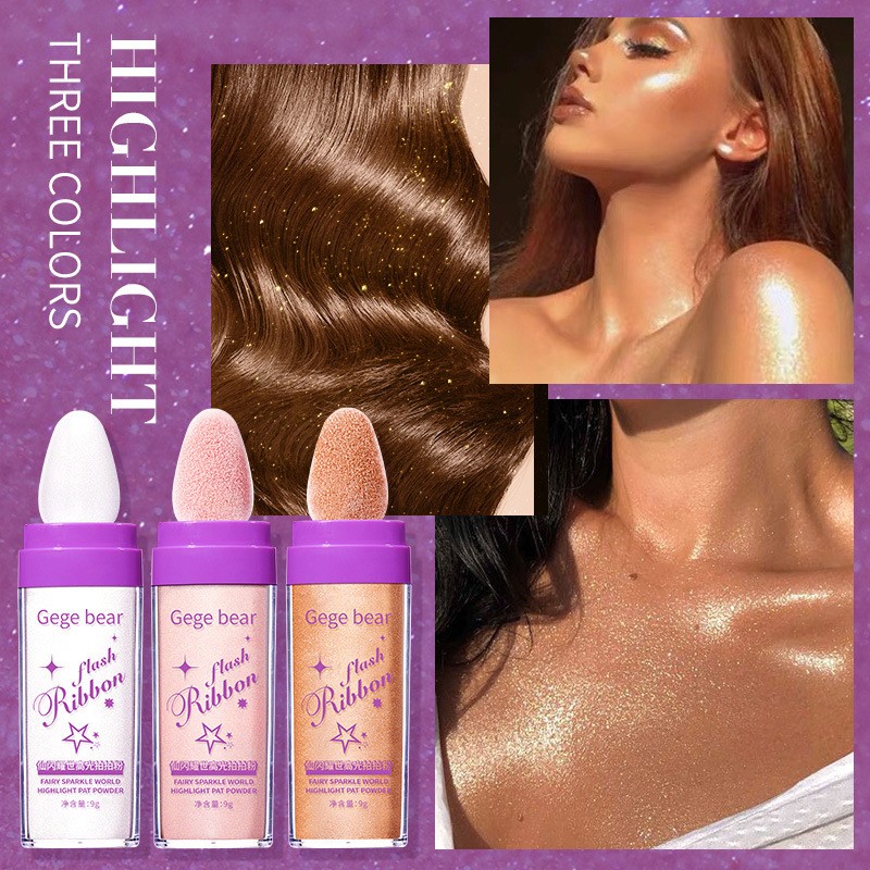 Gegge Bear Flash Ribbon Highlighter Powder Sparkle and Shine with Every Stroke