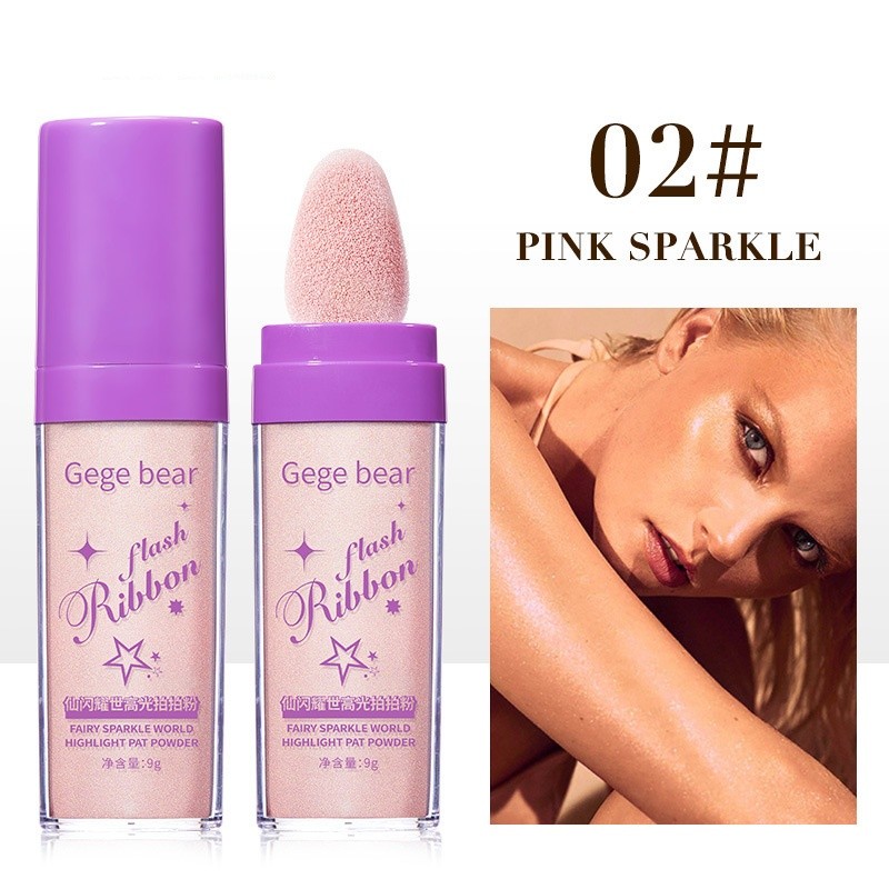 Gegge Bear Flash Ribbon Highlighter Powder Sparkle and Shine with Every Stroke
