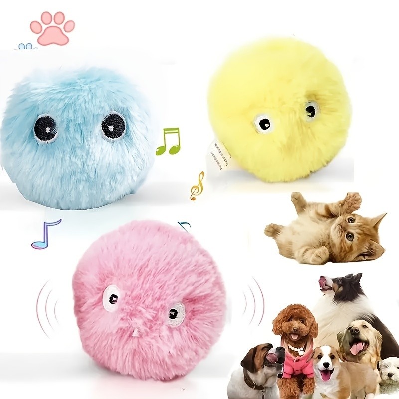 PETGRAVITY Interactive Cat Plush Toy Ball