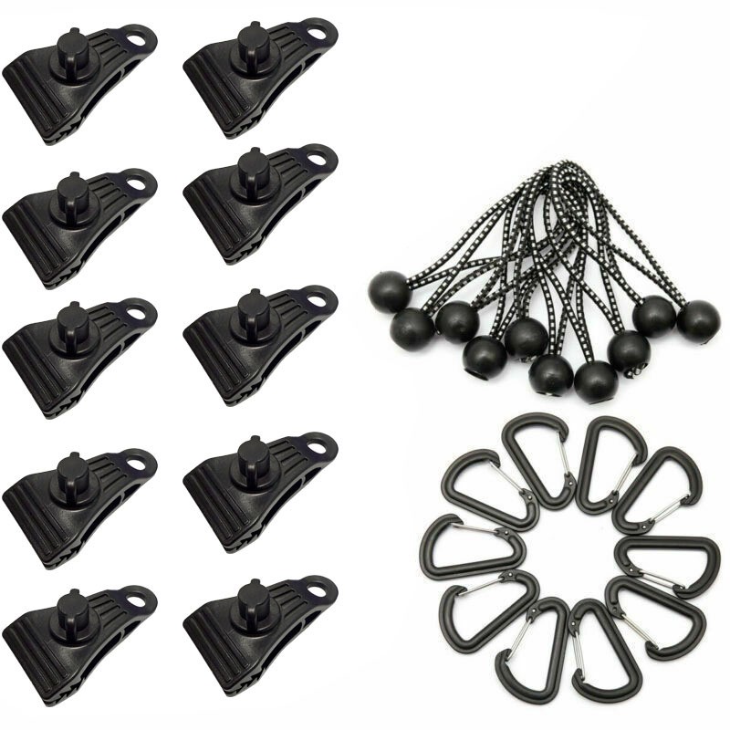 SPORTULI 10 Heavy-Duty Tent Clips with Locking Grip
