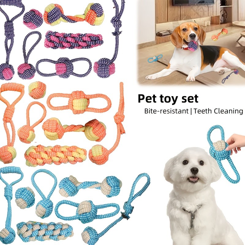 HOOLYUK 4pcs Dog Teething Toys Set