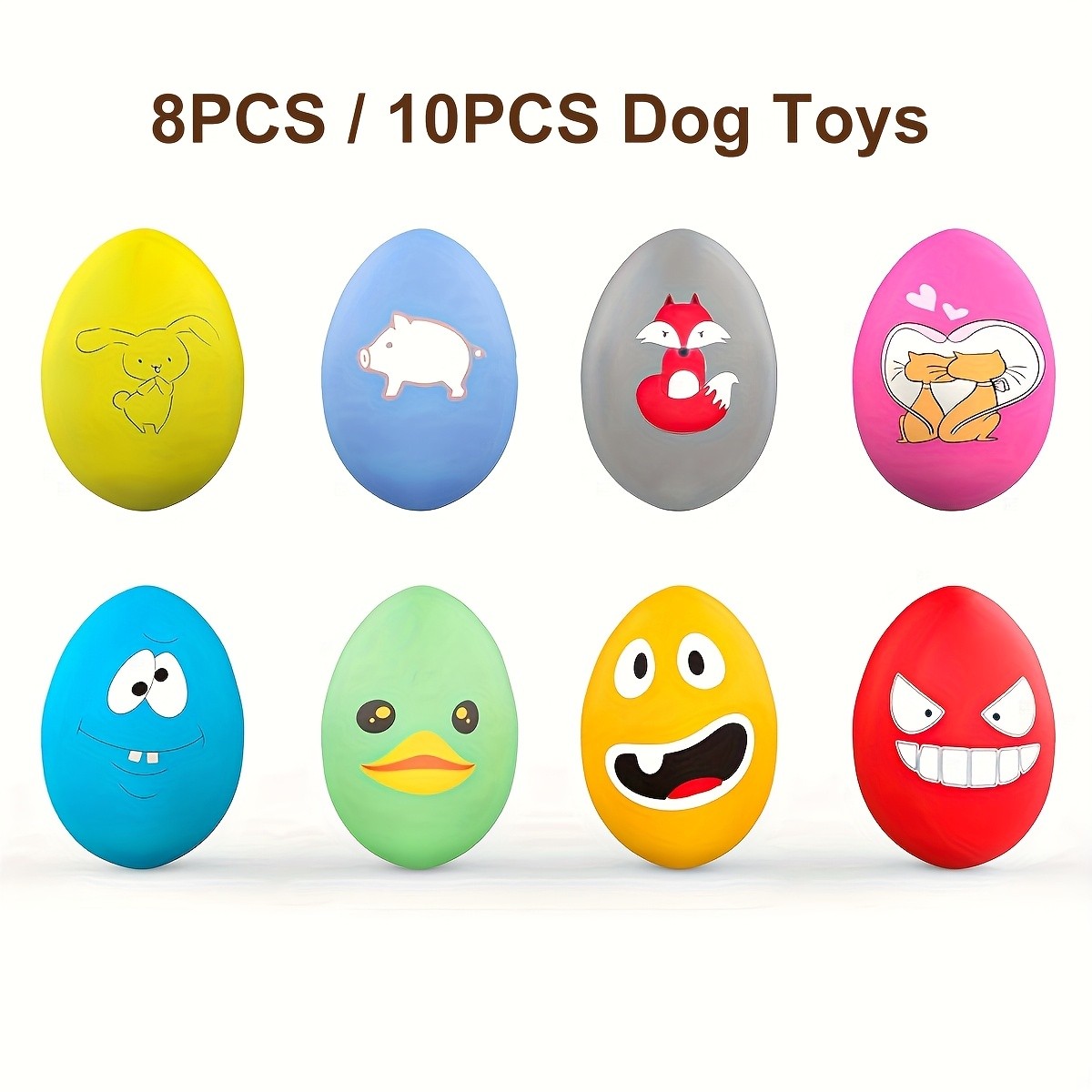 SCHITEC 8pcs/10pcs Squeaky Latex Bouncy Eggs