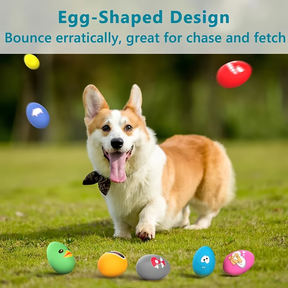 SCHITEC 8pcs/10pcs Squeaky Latex Bouncy Eggs