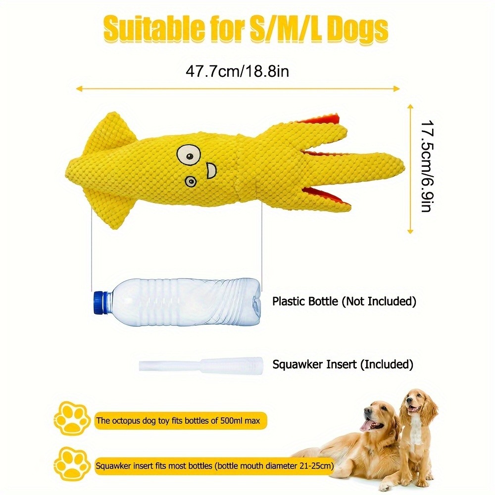 SCHITEC Squeaky Plush Dog Toy Set with Whistle