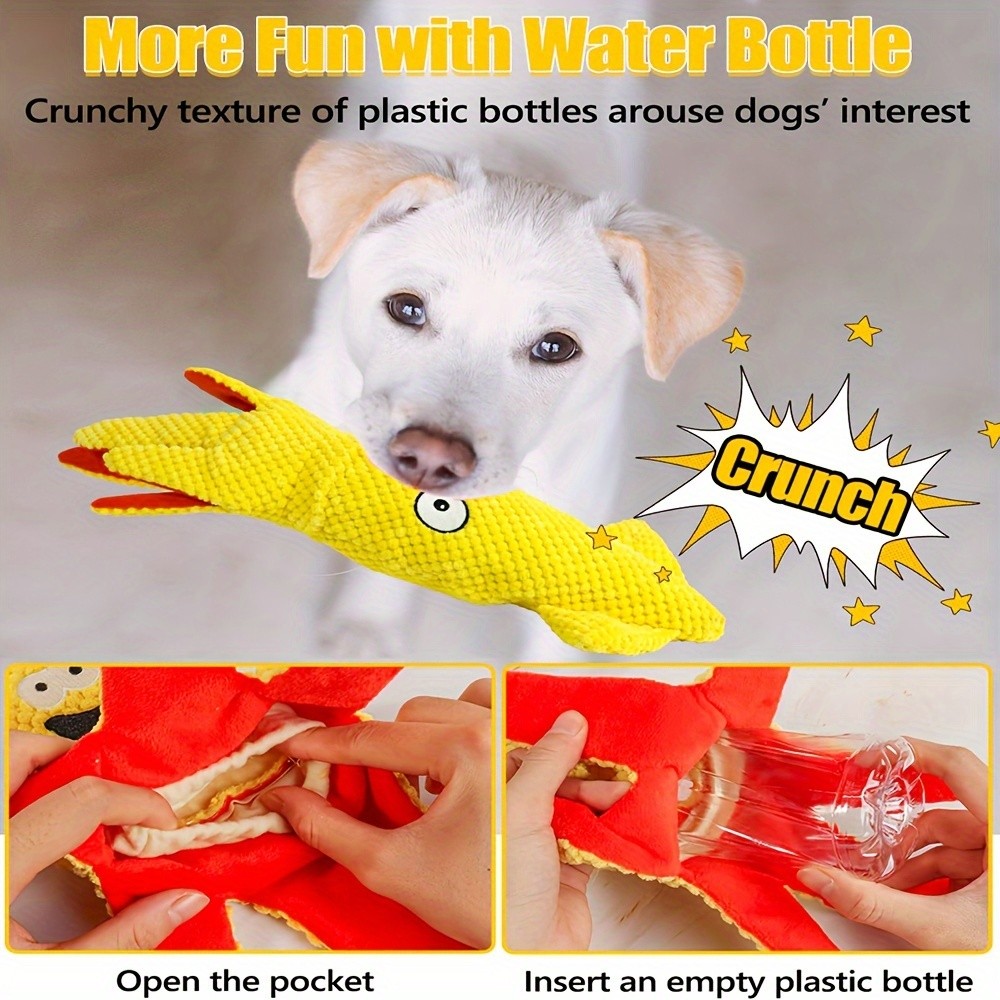 SCHITEC Squeaky Plush Dog Toy Set with Whistle