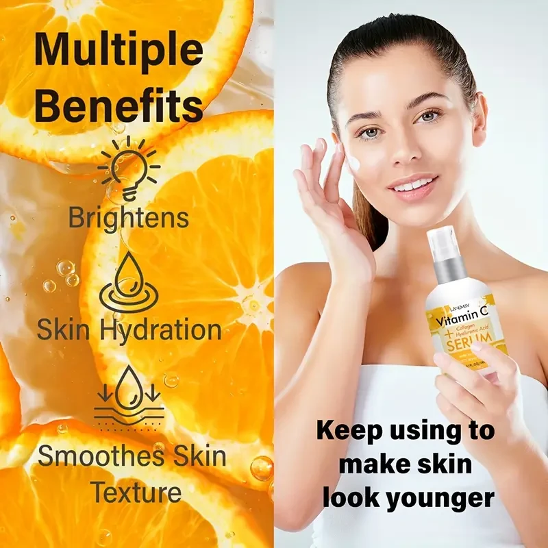 LANEMAY Vitamin C Serum with Collagen Hydrating, Brightening & Texture-Smoothing Formula