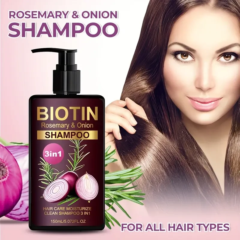 LANEMAY Biotin, Rosemary & Onion 3-in-1 Shampoo Deep Clean, Moisturise & Strengthen
