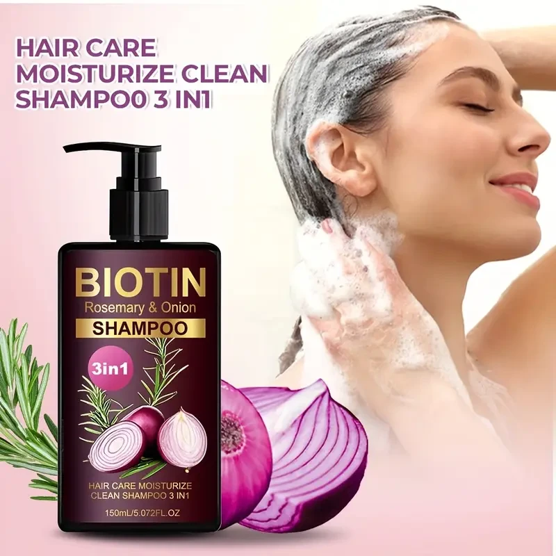 LANEMAY Biotin, Rosemary & Onion 3-in-1 Shampoo Deep Clean, Moisturise & Strengthen