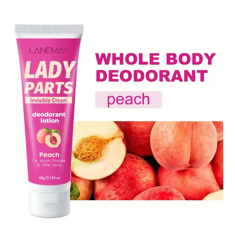 LANEMAY Peach Whole Body Deodorant for Women 72H Odor Control, Aluminum-Free & Skin-Safe