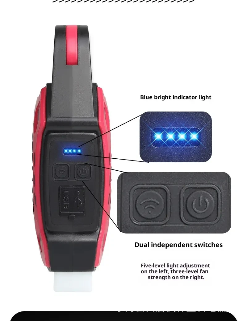 Multi-function Fan Light Hand Lamp Portable With Fast Charging