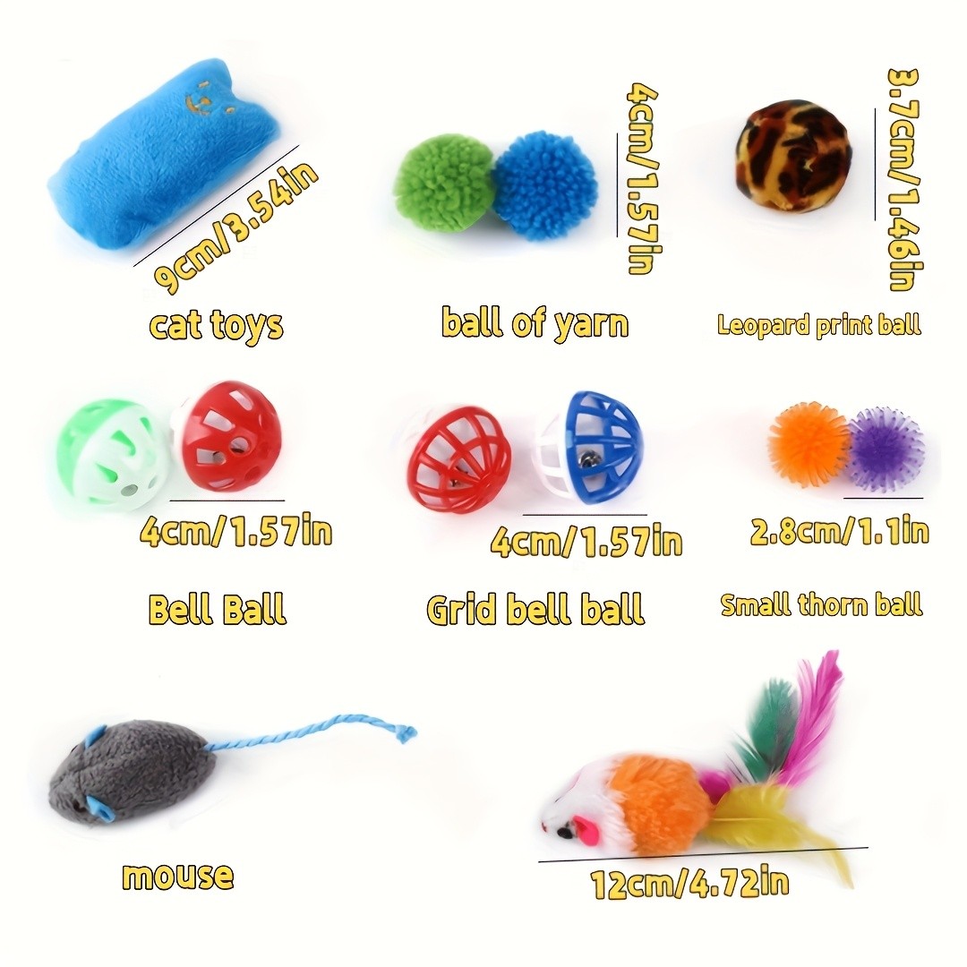 SUNGDOGIN 13pcs Cat Toys Kit with Rainbow Tunnel