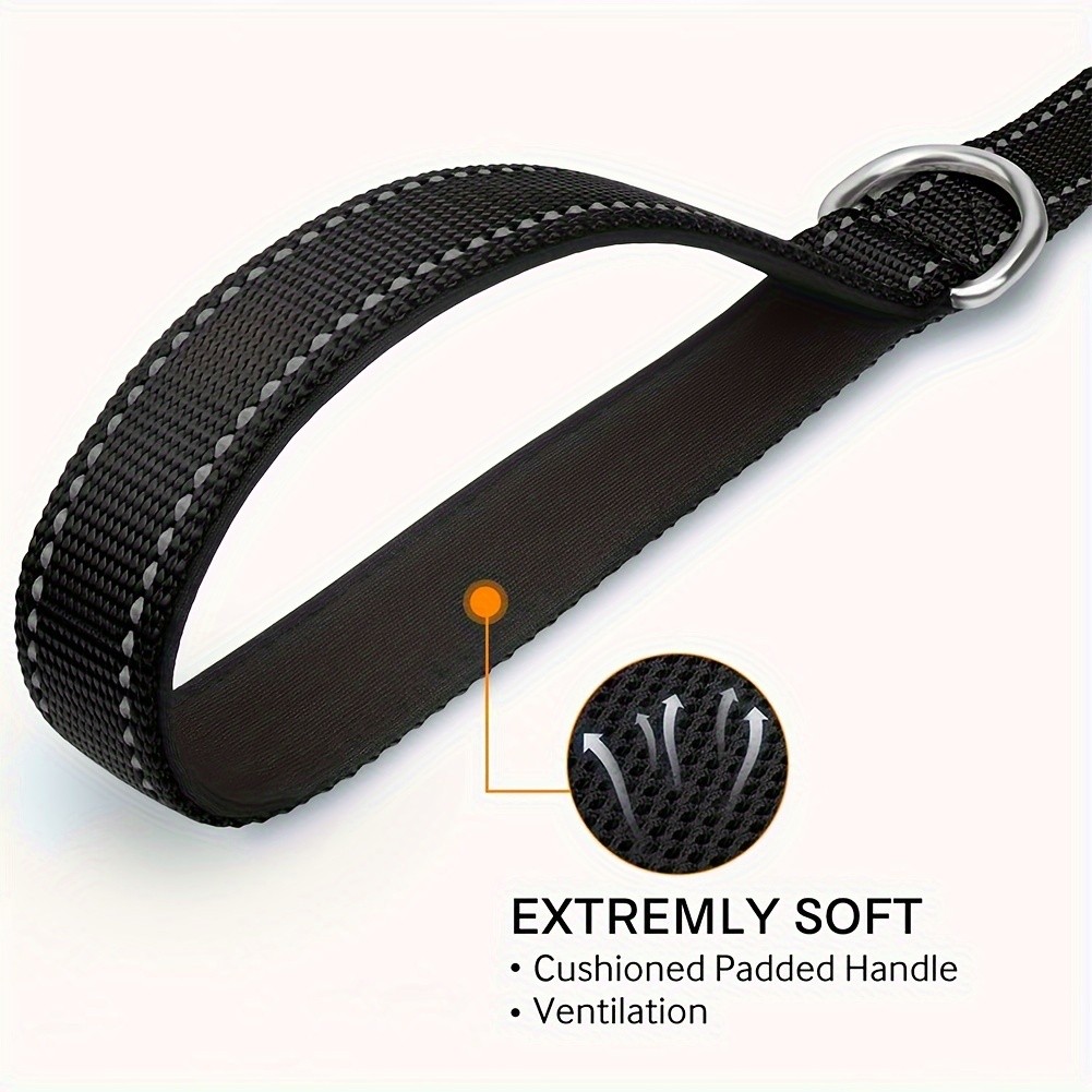 JOYTALE Heavy-Duty Double-Sided Reflective Dog Leash with Padded Handle & Snap Clip