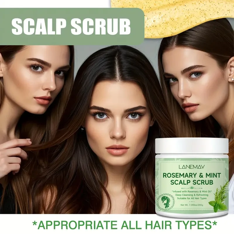 LANEMAY Rosemary & Mint Scalp Scrub Deep Cleansing & Root-Strengthening Treatment