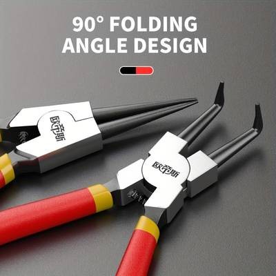 1 Set Circlip Pliers Card Yellow Inside and Outside Two Expansion Set Durable Tension Ring and Retaining Ring Removal Tool