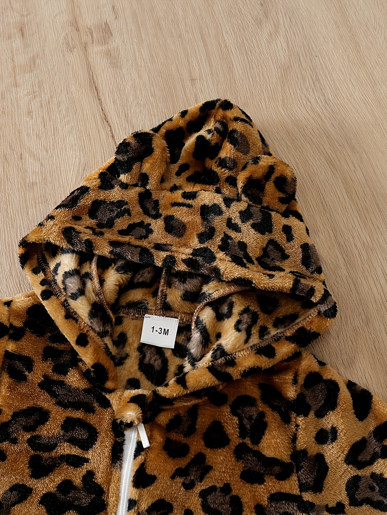 YIERYING Boys' Leopard Print Hooded Zipper Romper