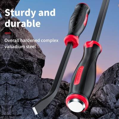 8.12.46.33 cm 4pcs High Hardness Pry Bar Set Integrated Core Design with Anti-Slip Rubber Handle