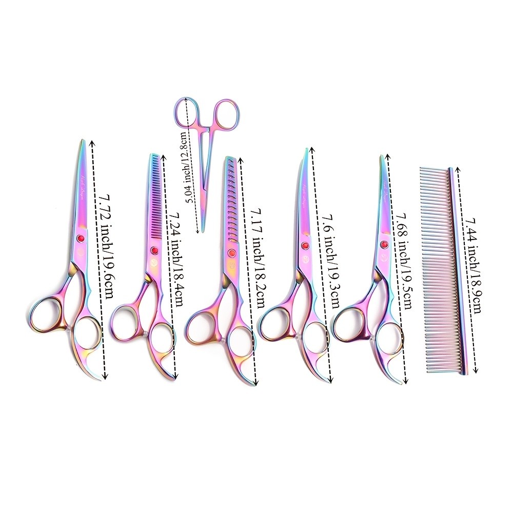 Purple Dragon Set of 7 Grooming Scissors