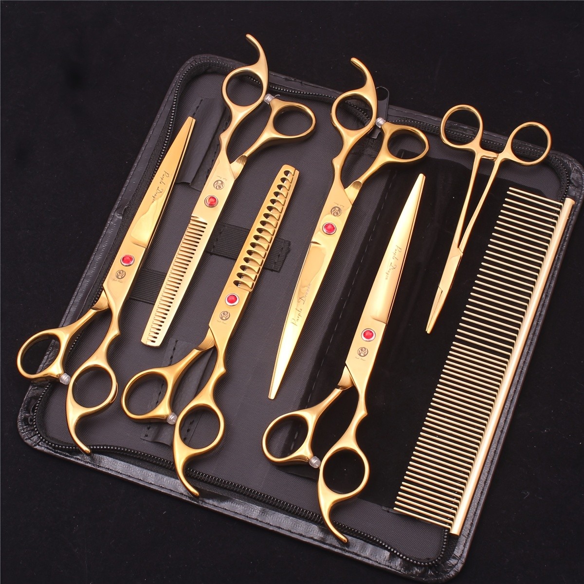 Purple Dragon Set of 7 Grooming Scissors