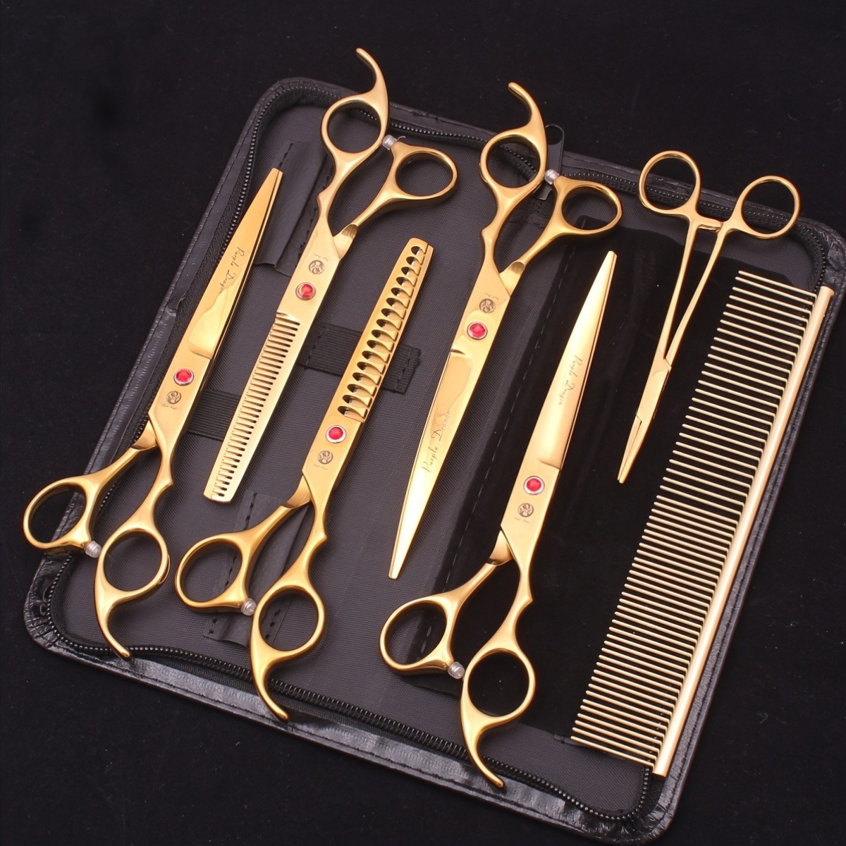 Purple Dragon Set of 7 Grooming Scissors