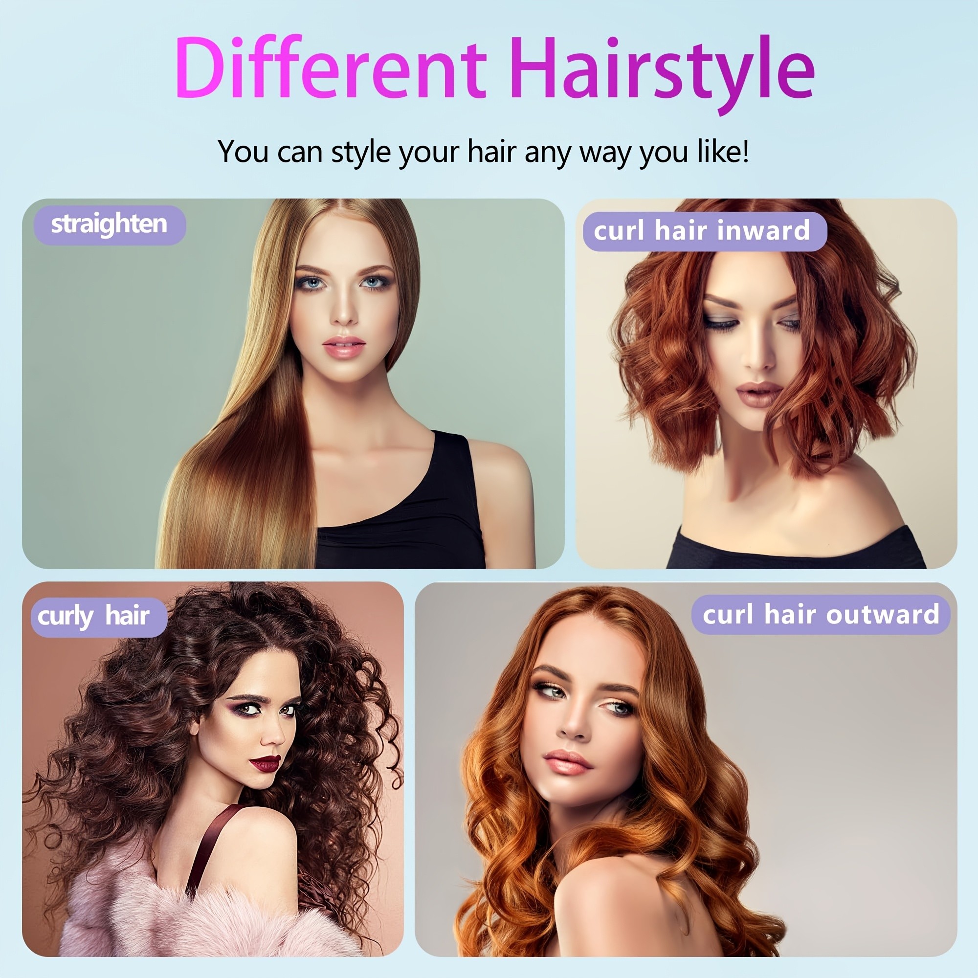 GENAI Cordless Hair Straightener Brush Rapid Heating & Anti-Scald USB Rechargeable Hot Comb