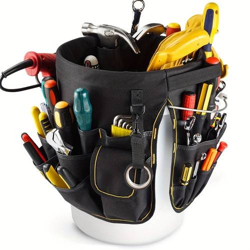 WINHUNT Heavy-Duty Bucket Tool Organizer Portable Storage with Multiple Compartments for DIY, Carpentry, Plumbing, and More