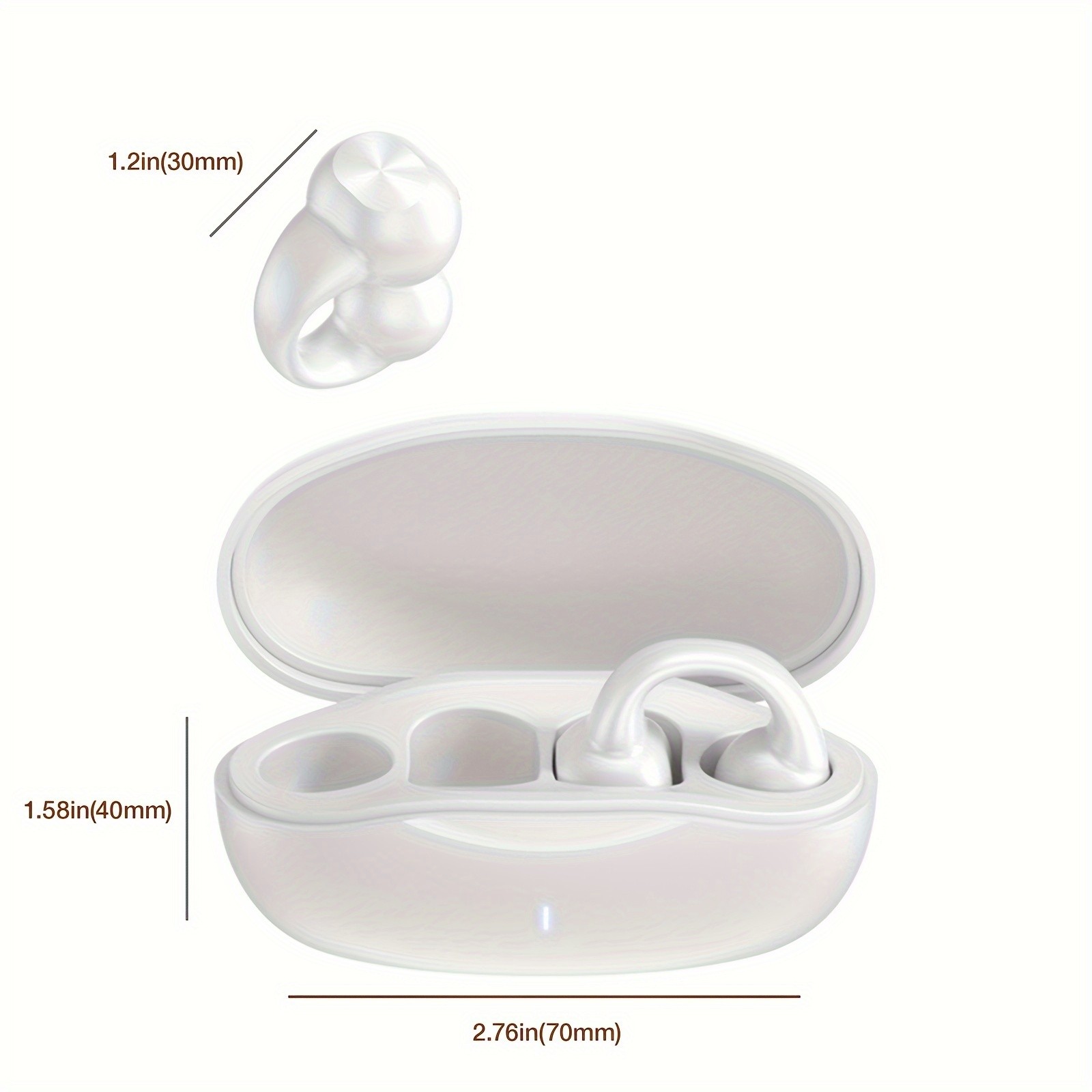 GENAI J01 Wireless Earbuds  Open-Ear Clip Headphones with Touch Volume Control