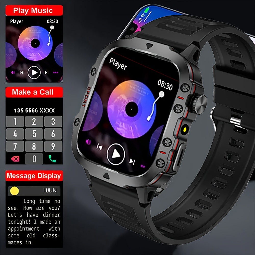 ERUN Mens Outdoor Smart Watch 4.6 cm HD Touchscreen Power for Sport, Adventure & Everyday Life