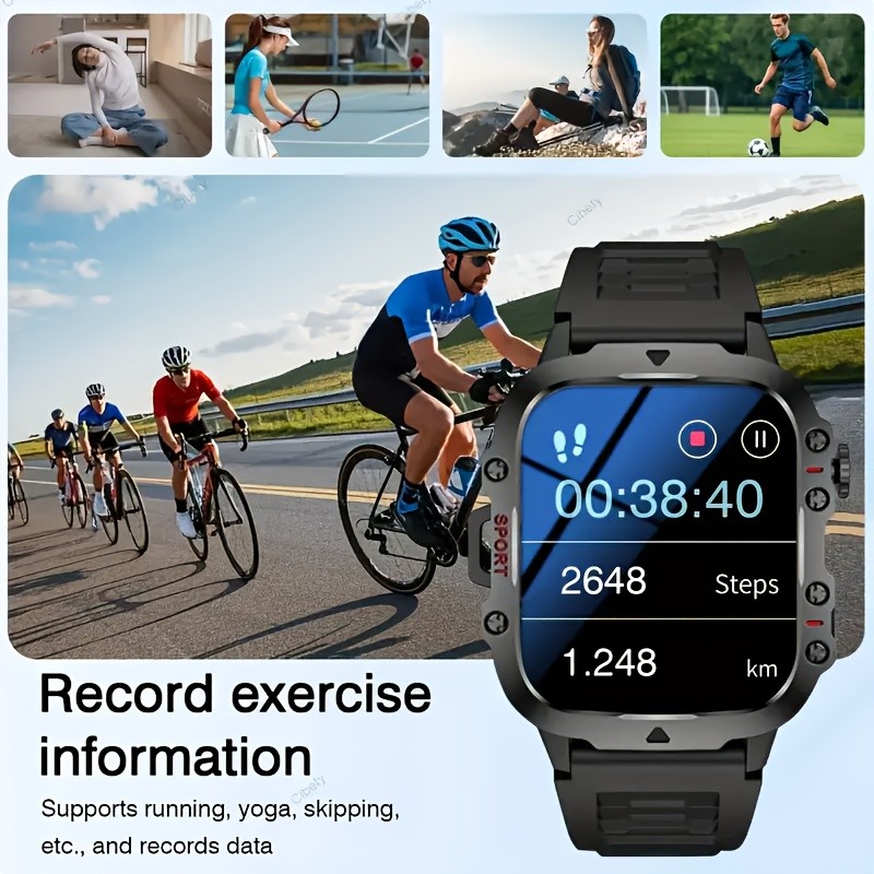 ERUN Mens Outdoor Smart Watch 4.6 cm HD Touchscreen Power for Sport, Adventure & Everyday Life