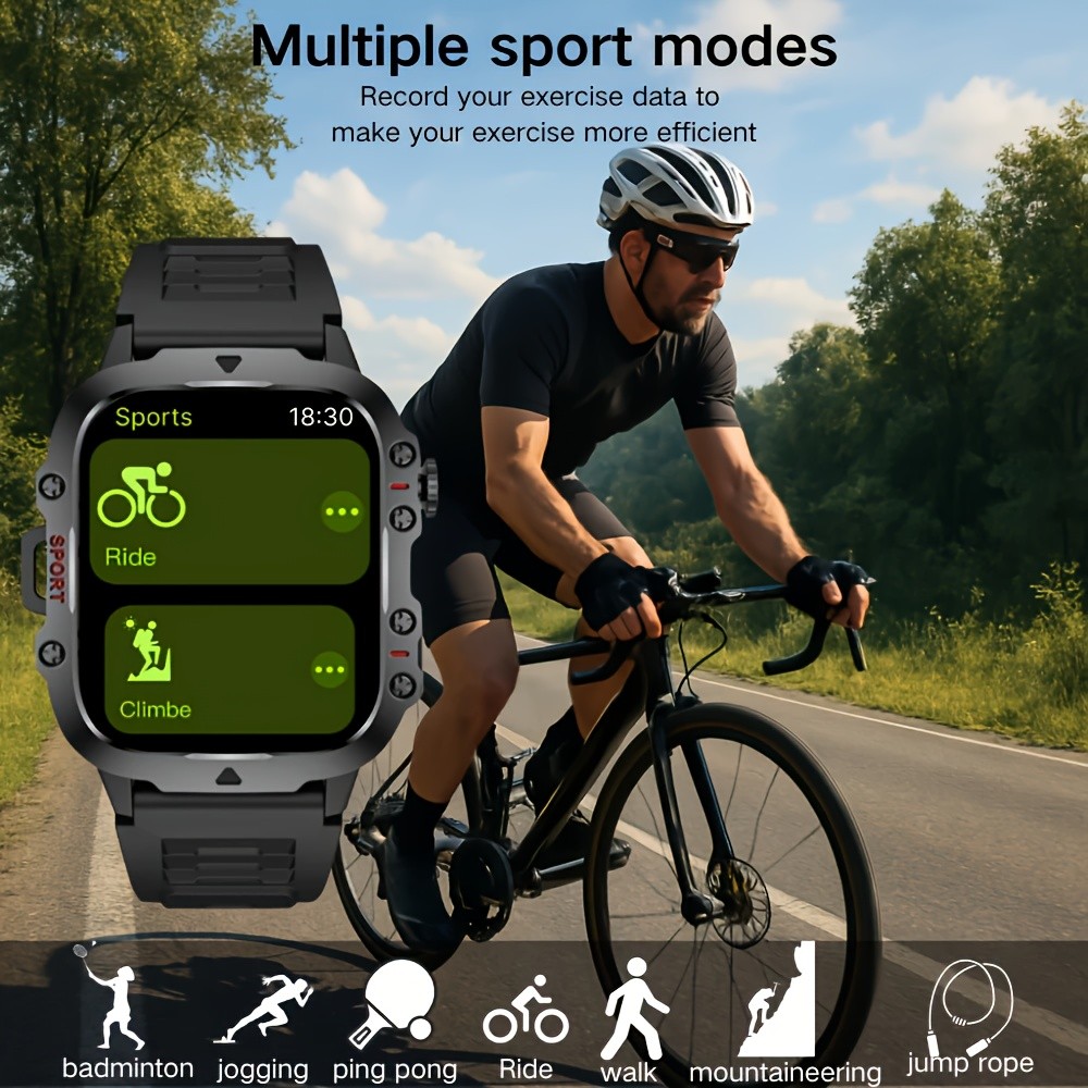 ERUN Mens Outdoor Smart Watch 4.6 cm HD Touchscreen Power for Sport, Adventure & Everyday Life