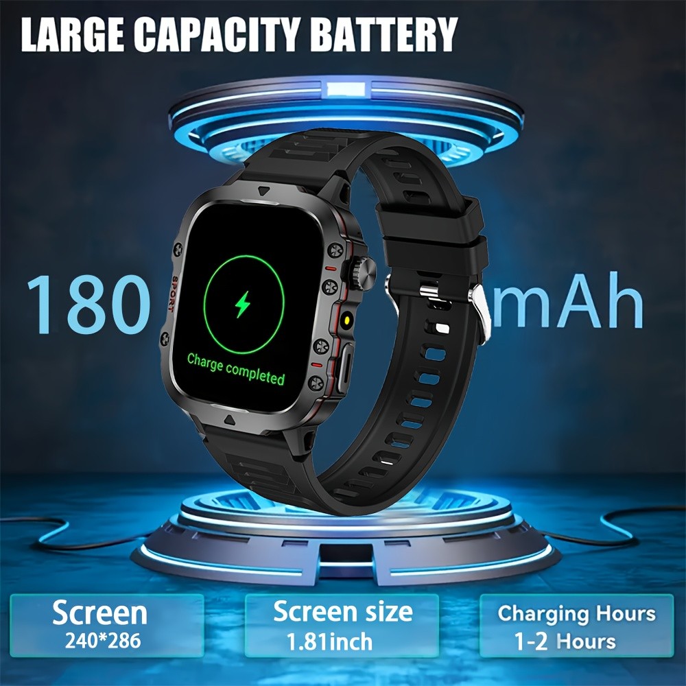 ERUN Mens Outdoor Smart Watch 4.6 cm HD Touchscreen Power for Sport, Adventure & Everyday Life