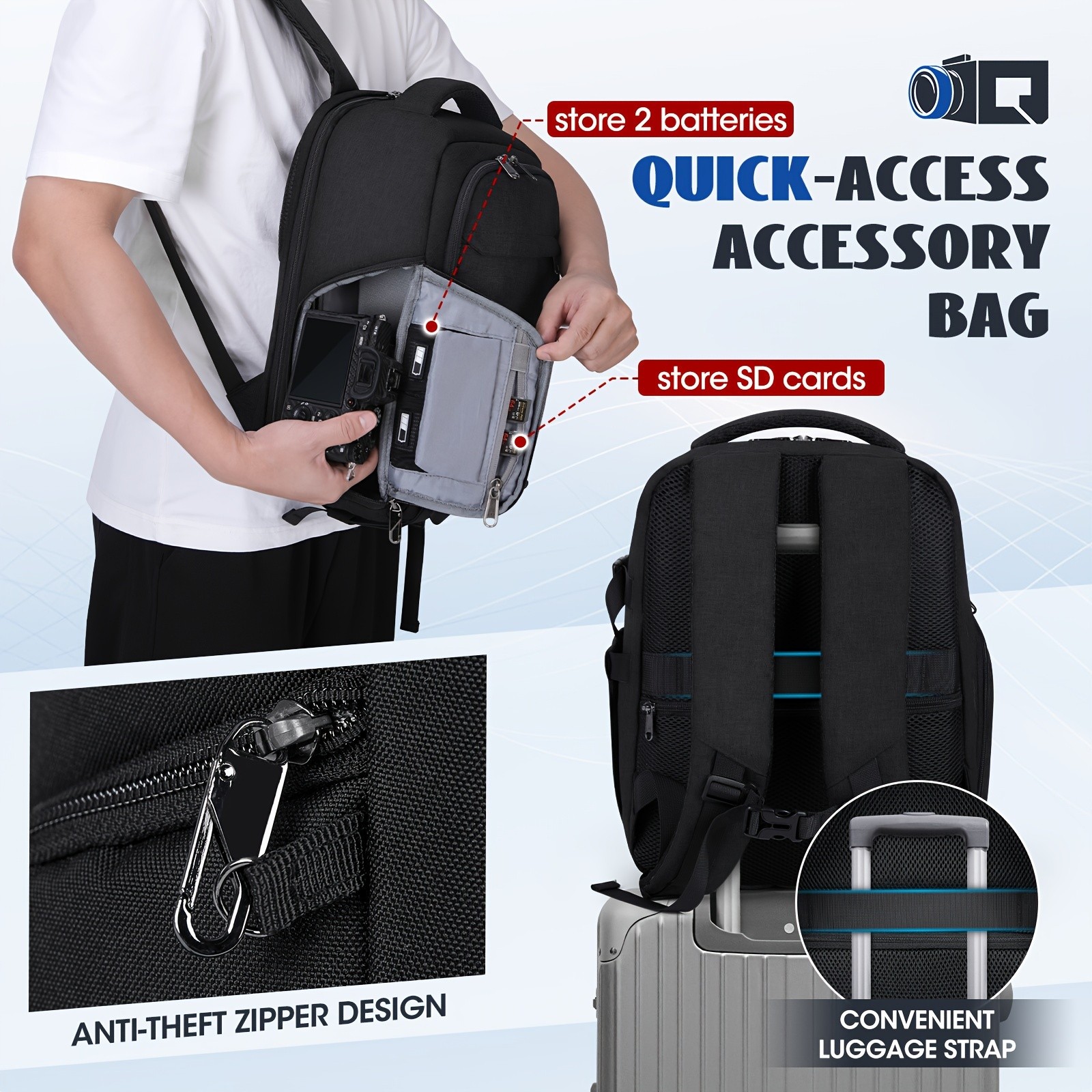 RAINSMORE Camera Backpack Professional Protection for Photographers on the Move