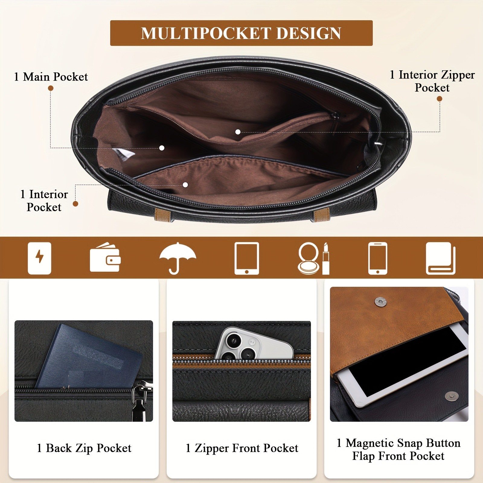 RAINSMORE Womens Crossbody Bag Lightweight Style & Everyday Comfort for Modern Kiwi Women